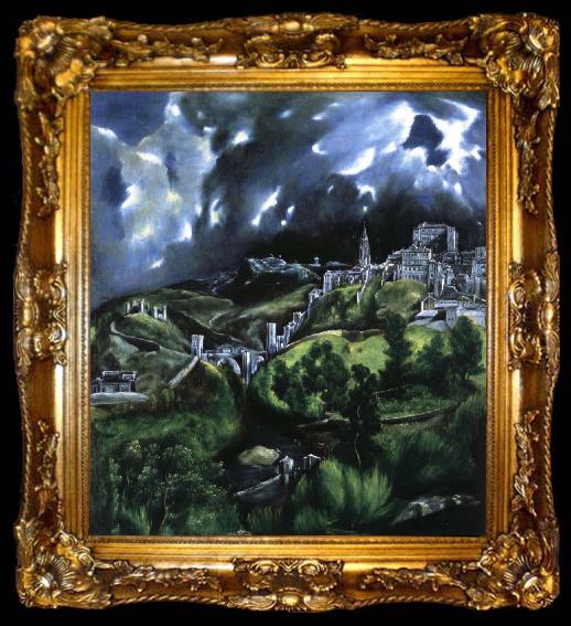 framed  El Greco A View of Toledo, ta009-2